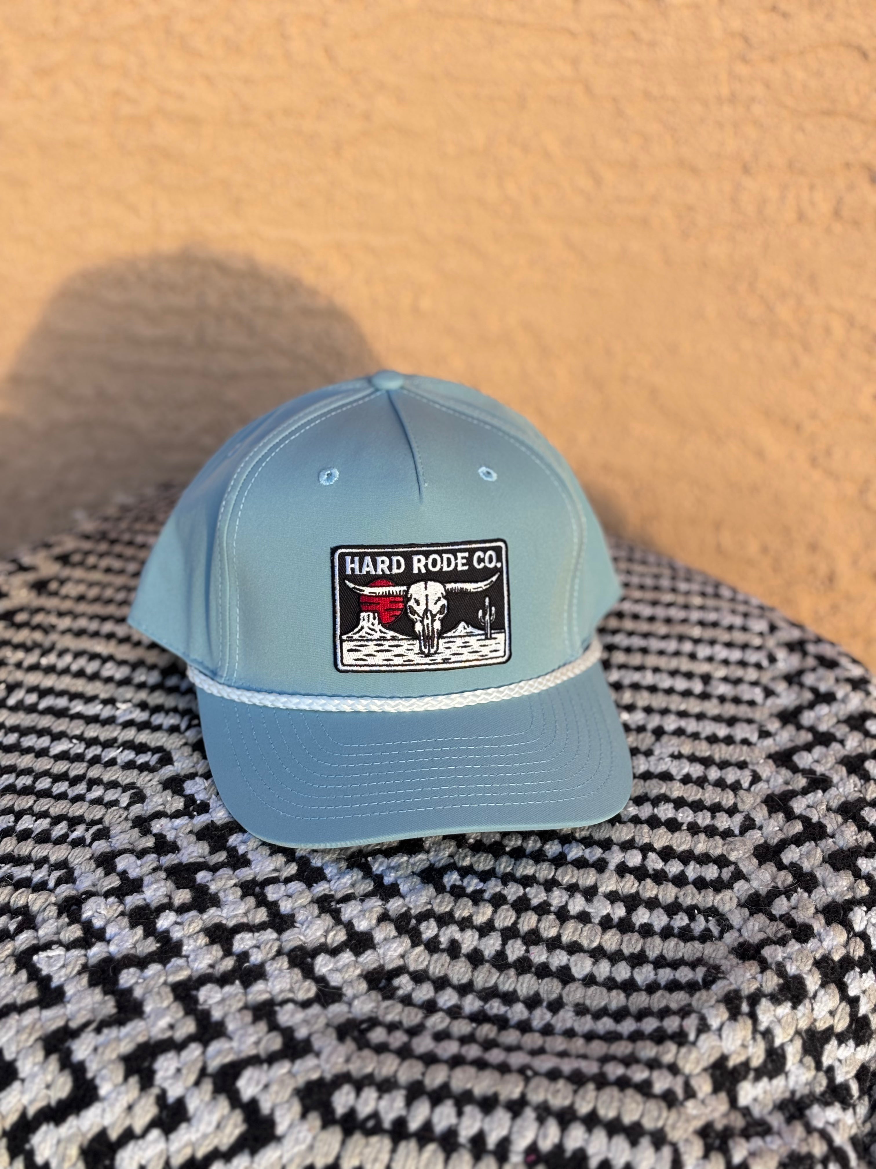 Robin Egg/White Rope Patch Cap